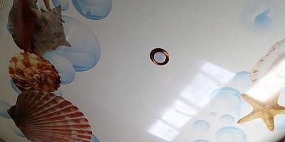 Фотопечать натяжной потолок в ванную